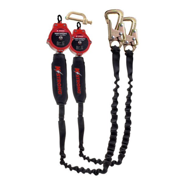 KStrong Micron Dual 9 ft. Tie-back SRL with Tie-back Hooks (ANSI) - Dual dorsal connector included UFS359002D
